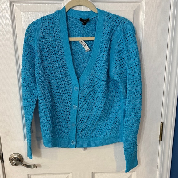 Talbots Sweaters - Talbots Vibrant Blue Knit Cardigan